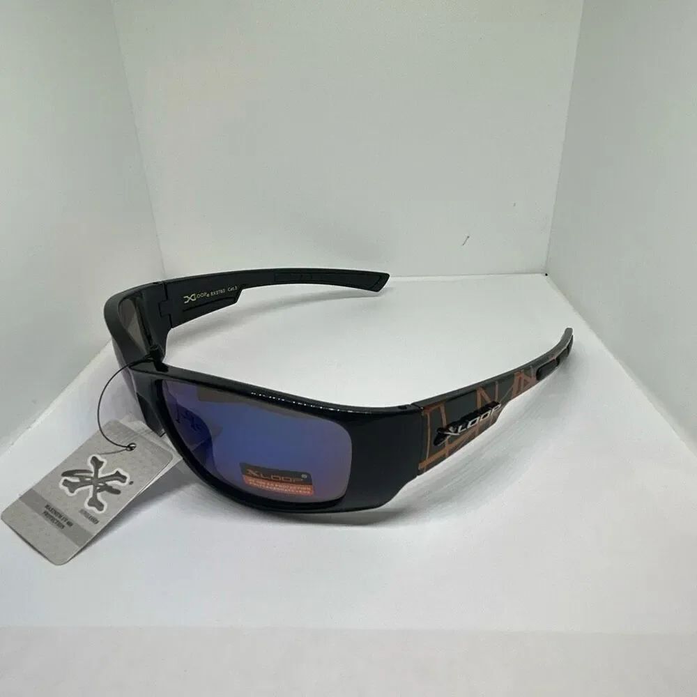 X-Loop Wrap Around Sunglasses Mirrored Lens UV400 Protection